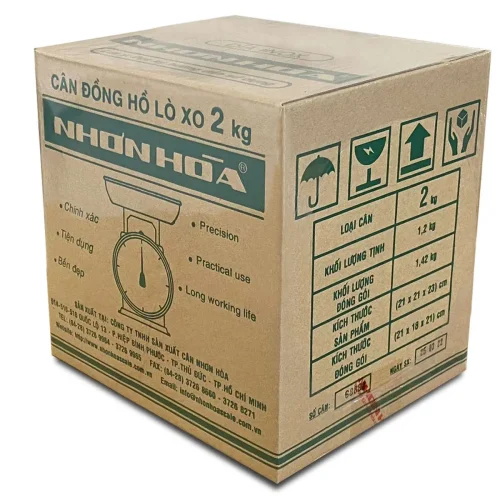 Mặt trước thùng cân Nhơn Hòa 2Kg
