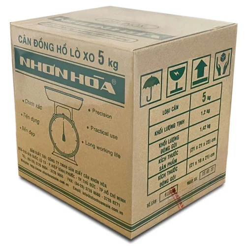 Mặt trước thùng cân Nhơn Hòa 5Kg