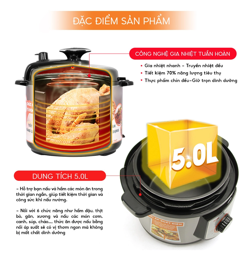 Nồi áp suất điện Comet CM6150
