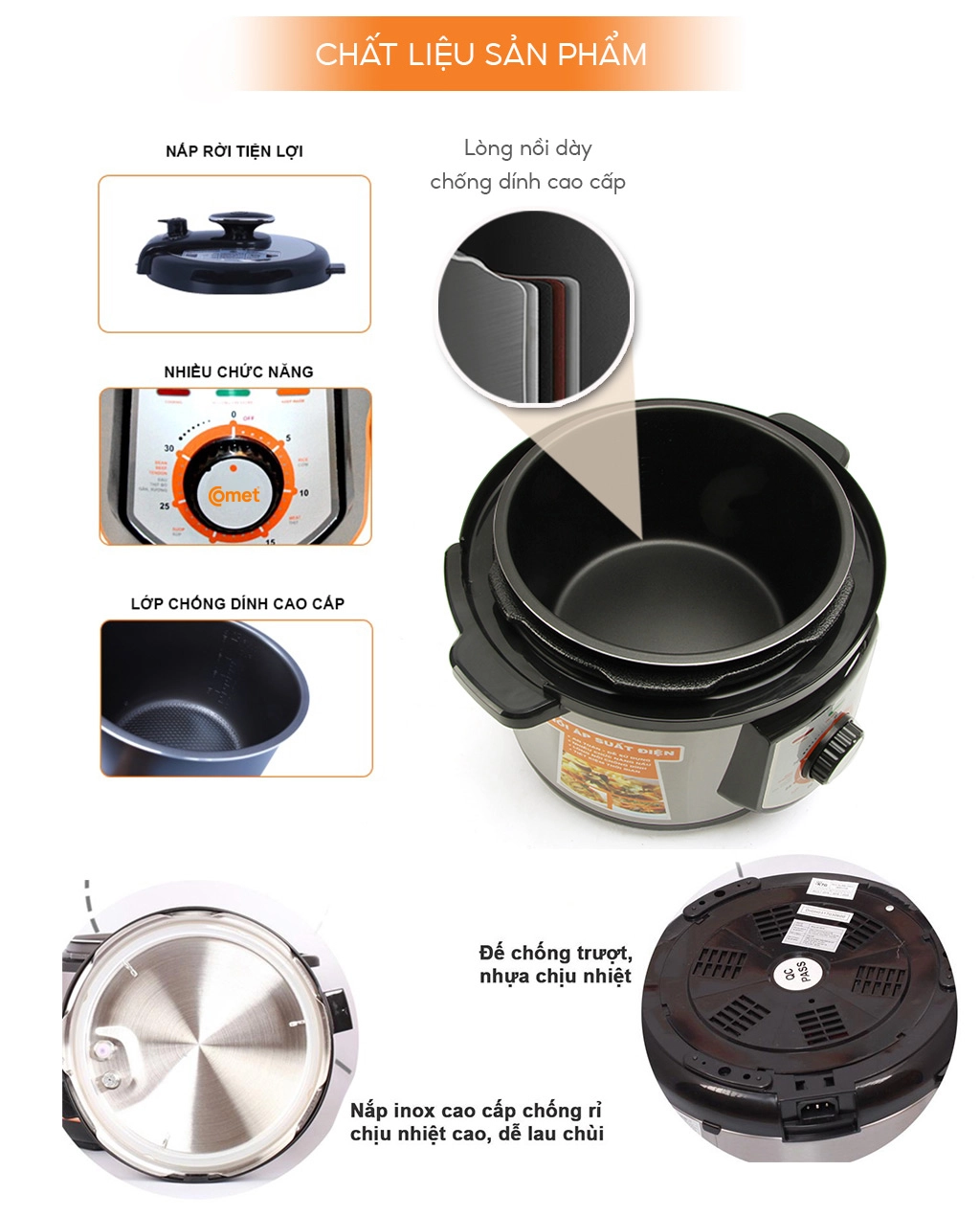 Nồi áp suất điện Comet CM6150