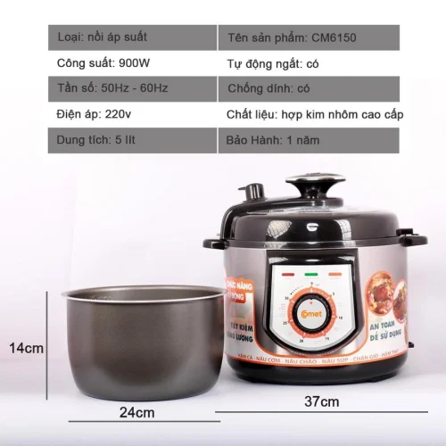 Nồi áp suất điện Comet CM6150