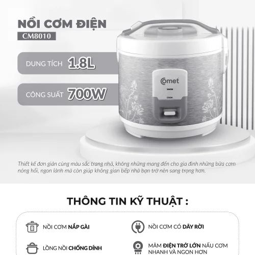 Nồi cơm điện Comet CM8010