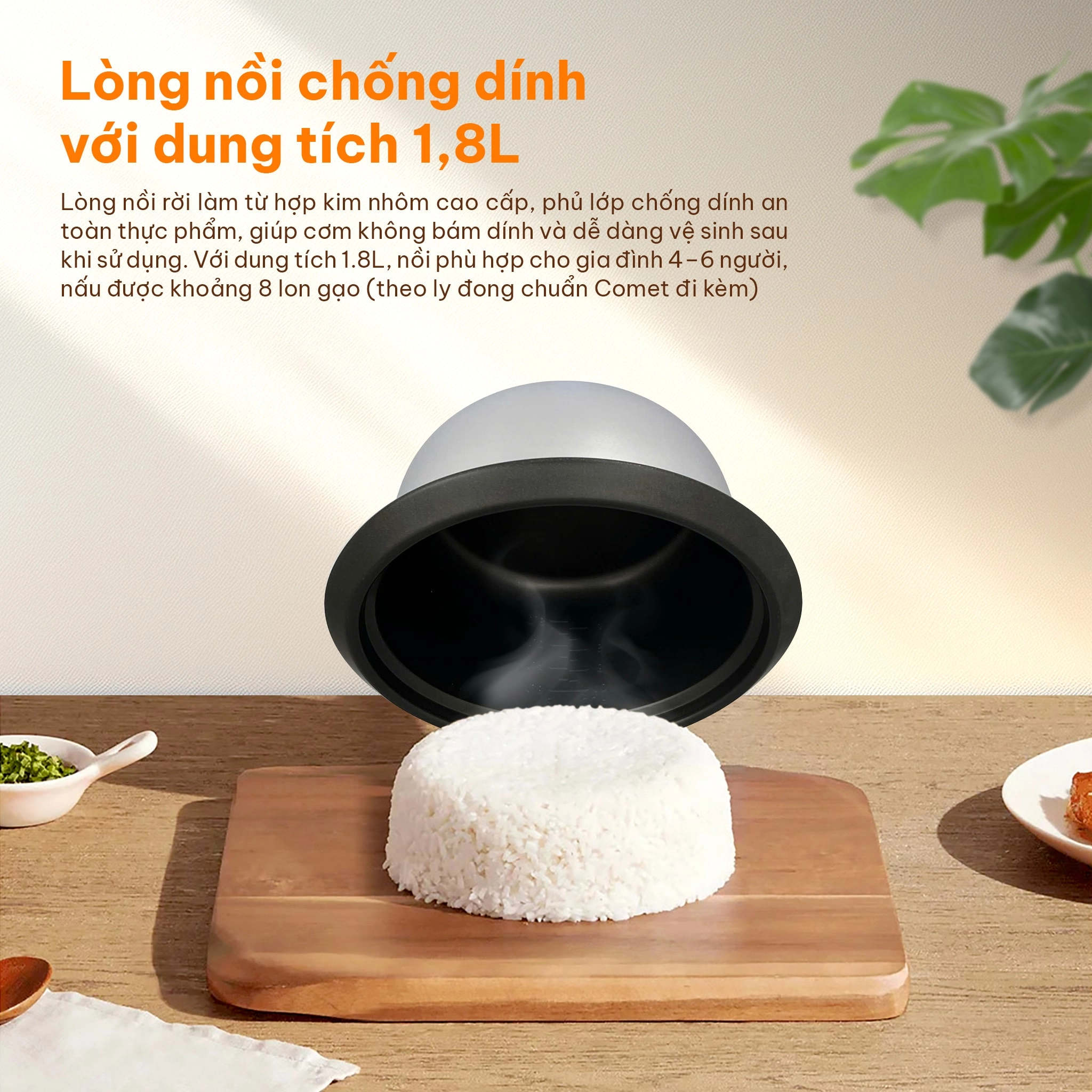 Nồi cơm điện Comet CM8035 nắp rời