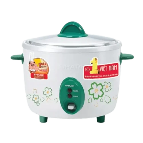 Nồi cơm điện SHARP 2.2 lít KSH-D22V mặt trước màu trắng xanh