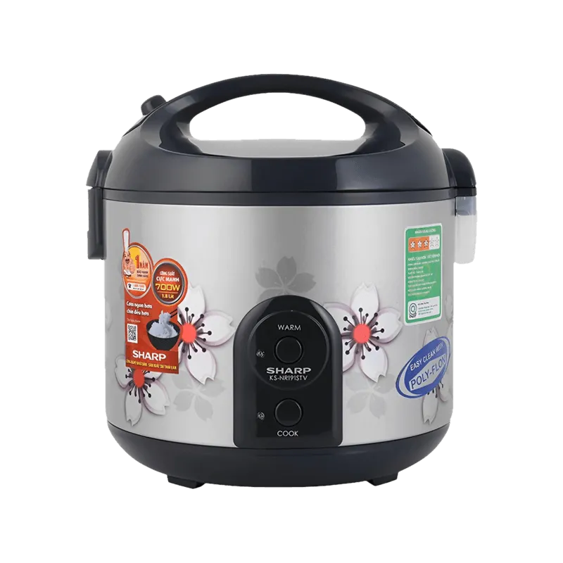 Nồi cơm điện Sharp 2.2 lít KS-R231STVSS chính diện