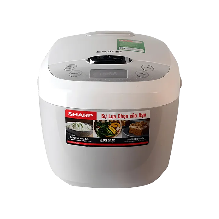 Nồi cơm điện tử SHARP KS-COM180EV-GY màu xám nhìn từ trên