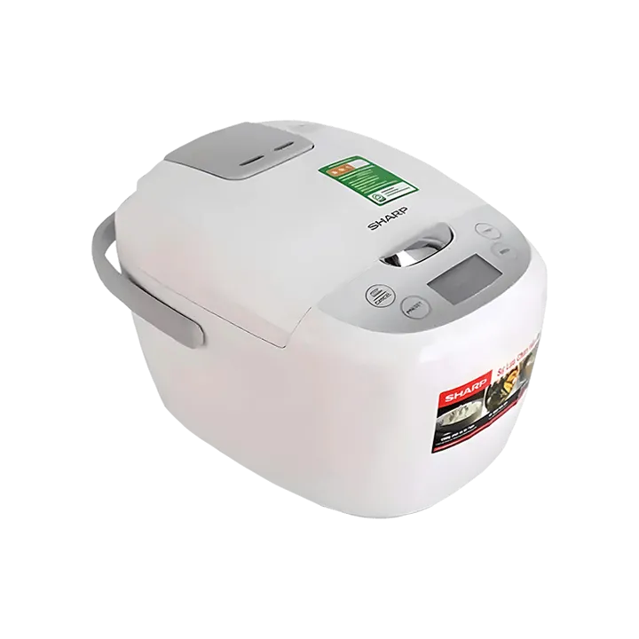 Nồi cơm điện tử Sharp 1.8 lít KSCOM186EVGL góc chéo từ trên
