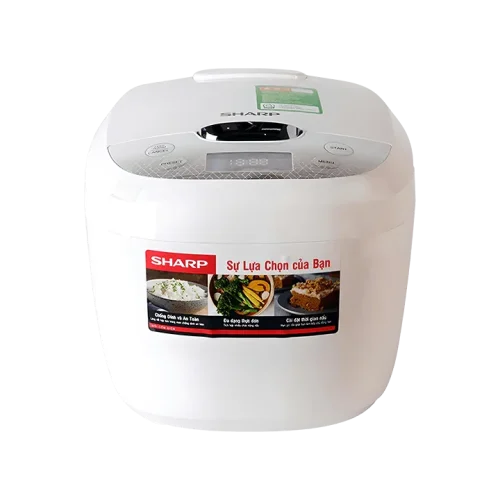 Nồi cơm điện tử Sharp 1.8 lít KSCOM186EVGL góc chính diện