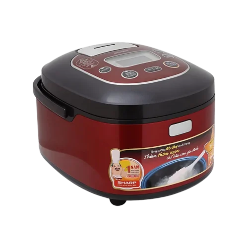 Nồi cơm điện tử SHARP 1.8 lít KS-TH18-RD màu đỏ góc chính diện
