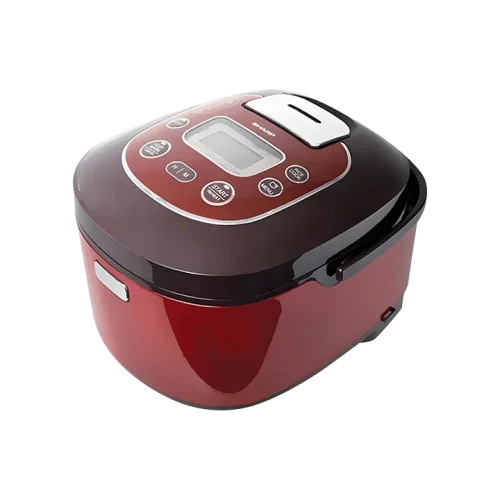 Nồi cơm điện tử Sharp 1.8 lít KS-TH18-RD góc chính diện chếch trên