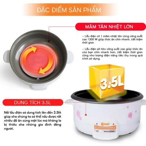 Nồi lẩu điện Comet CM7731