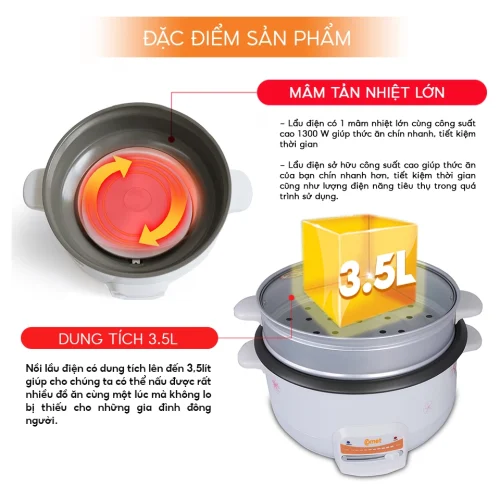 Nồi lẩu điện Comet CM7732