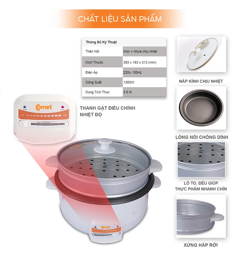 Nồi lẩu điện Comet CM7732