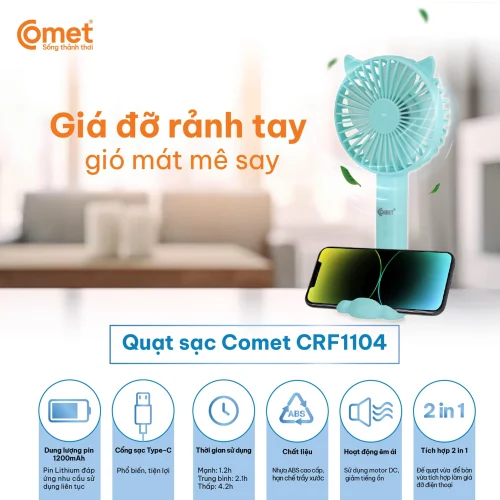Quạt sạc Comet CRF1104